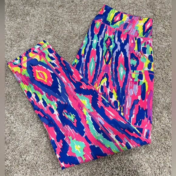 Lilly Pulitzer Pants - Lilly Pulitzer Weekender Midi Legging Ikat Multi Luminescent Size Medium
